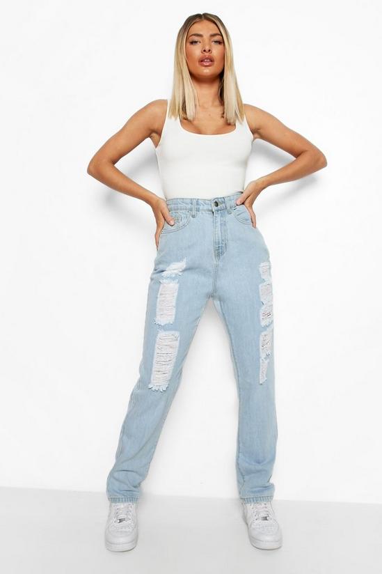 boohoo High Waisted Extreme Ripped Mom Jeans 3