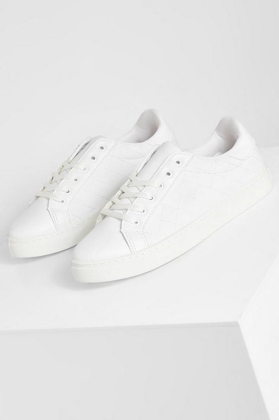 boohoo Quilted Basic Flat Trainers 2