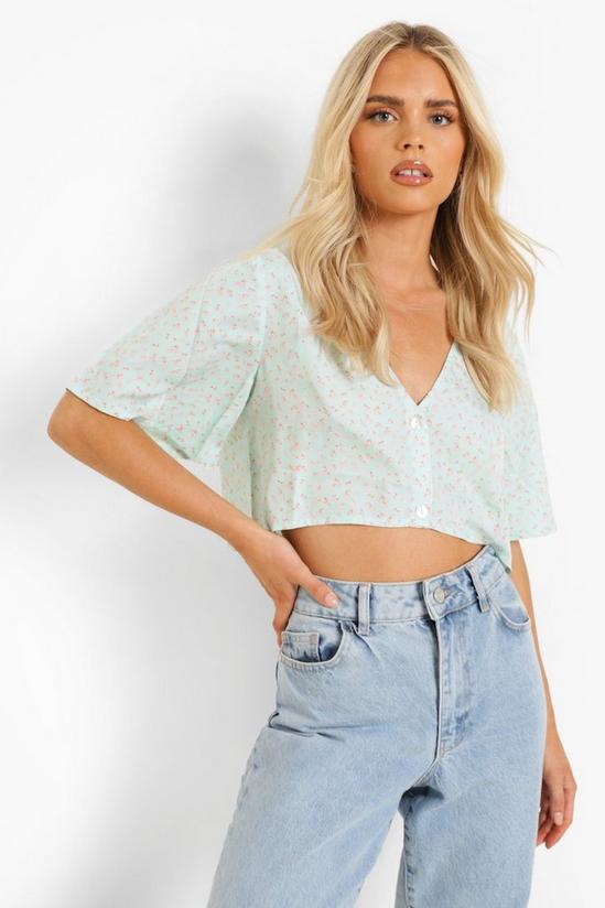 boohoo Floral Button Up Oversized Shirt 1