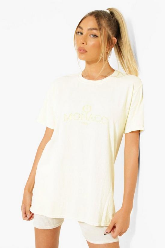boohoo Cotton Embroidered Monaco Overdyed T Shirt 4