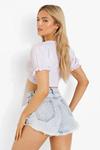 boohoo Gingham Tie Front Puff Sleeve Top thumbnail 2