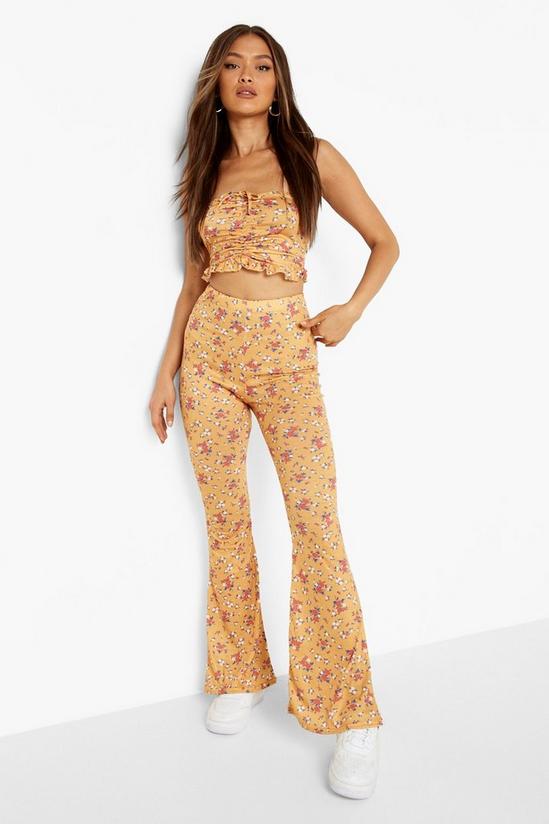boohoo Floral Bralette & Flared Trousers 1