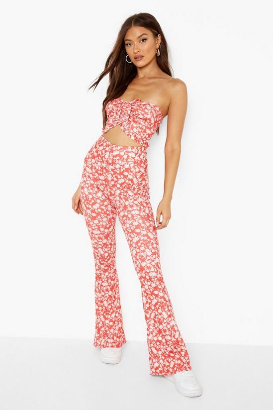 boohoo Floral Bralette & Flared Trousers 1