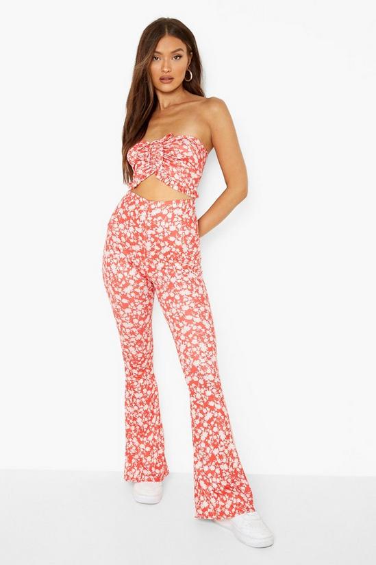 boohoo Floral Bralette & Flared Trousers 3