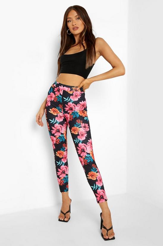 boohoo Bright Floral Print Skinny Trousers 3