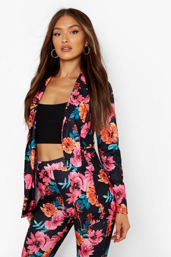 boohoo Bright Floral Fitted Blazer 1