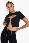boohoo Chain Lace Up Crop Top thumbnail 3