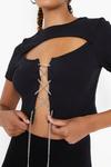 boohoo Chain Lace Up Crop Top thumbnail 4