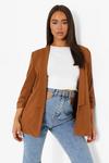 boohoo Ruched Sleeve Jersey Tailored Blazer thumbnail 1