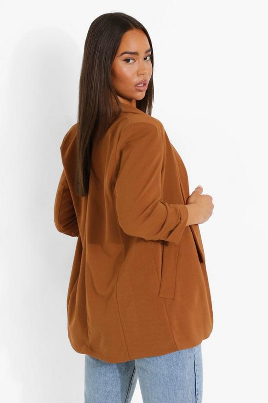 boohoo Ruched Sleeve Jersey Tailored Blazer 2