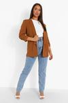 boohoo Ruched Sleeve Jersey Tailored Blazer thumbnail 3