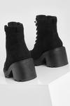 boohoo Wide Fit Chunky Heeled Hiker Boots thumbnail 4