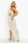 boohoo Gingham Floral Strappy Cut Out Maxi Dress thumbnail 2