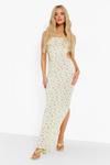 boohoo Gingham Floral Strappy Cut Out Maxi Dress thumbnail 3