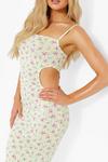 boohoo Gingham Floral Strappy Cut Out Maxi Dress thumbnail 4