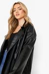 boohoo Faux Leather Trench Coat thumbnail 4