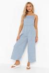boohoo Ditsy Tie Strap Culotte Jumpsuit thumbnail 4