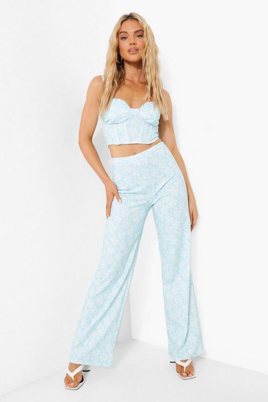 boohoo Ditsy Floral Corset & Wide Leg Trousers 1