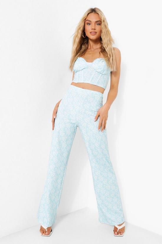 boohoo Ditsy Floral Corset & Wide Leg Trousers 3