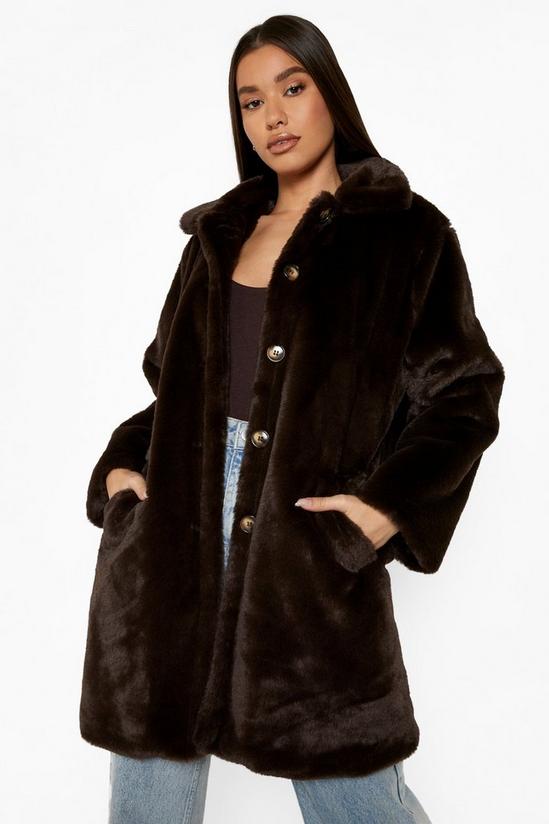 boohoo Collared Faux Fur Coat 1