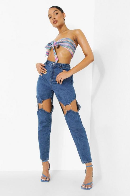 boohoo O Ring Cut Out Mom Jeans 1