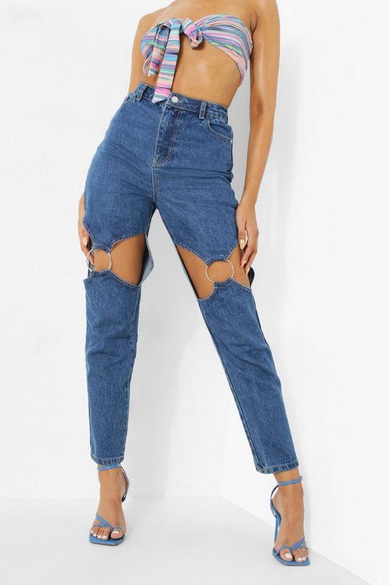 boohoo O Ring Cut Out Mom Jeans 4