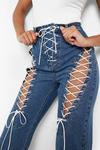 boohoo Lace Up Detail Bootcut Jeans thumbnail 4