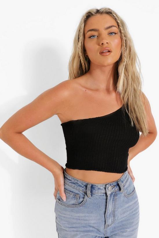 boohoo Asymmetric Strap Knitted Top 1