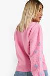 boohoo Embroidered Floral Bobble Knit Cardigan thumbnail 2