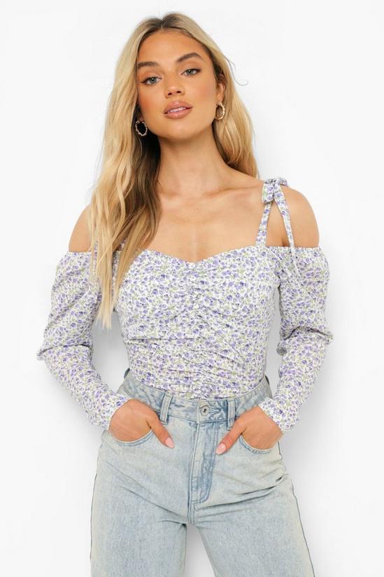 boohoo Floral Ruched Top 1