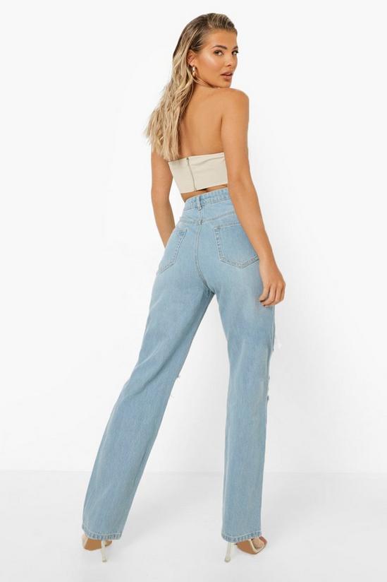 boohoo 90's Straight Leg Jeans With Rips 2