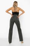 boohoo High Rise Straight Leg Jeans With Rips thumbnail 2