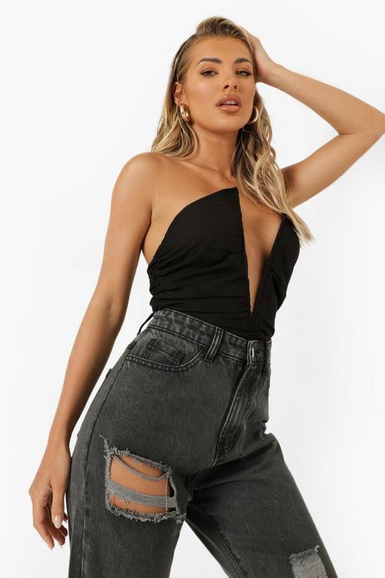 boohoo High Rise Straight Leg Jeans With Rips 4