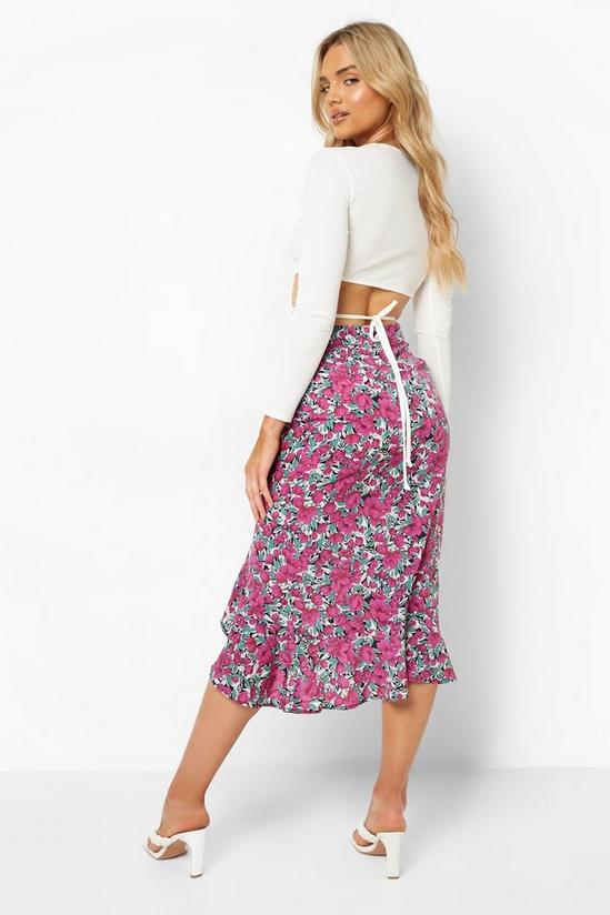 boohoo Woven Frill Hem Floral Midi Skirt 2