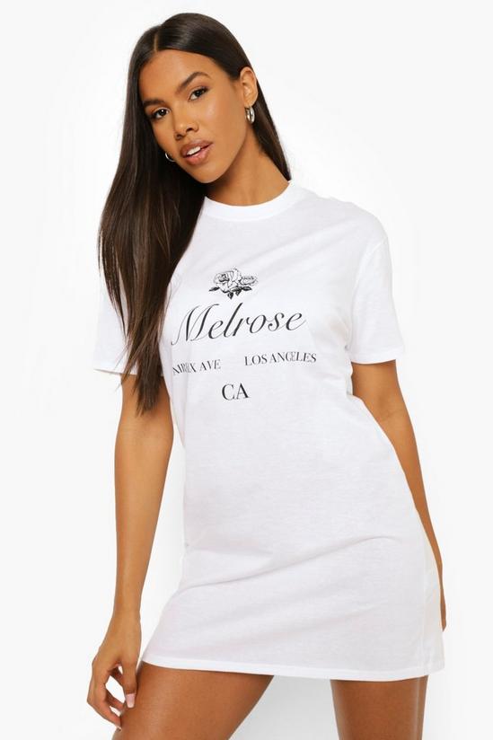 boohoo Melrose Slogan T Shirt Dress 1