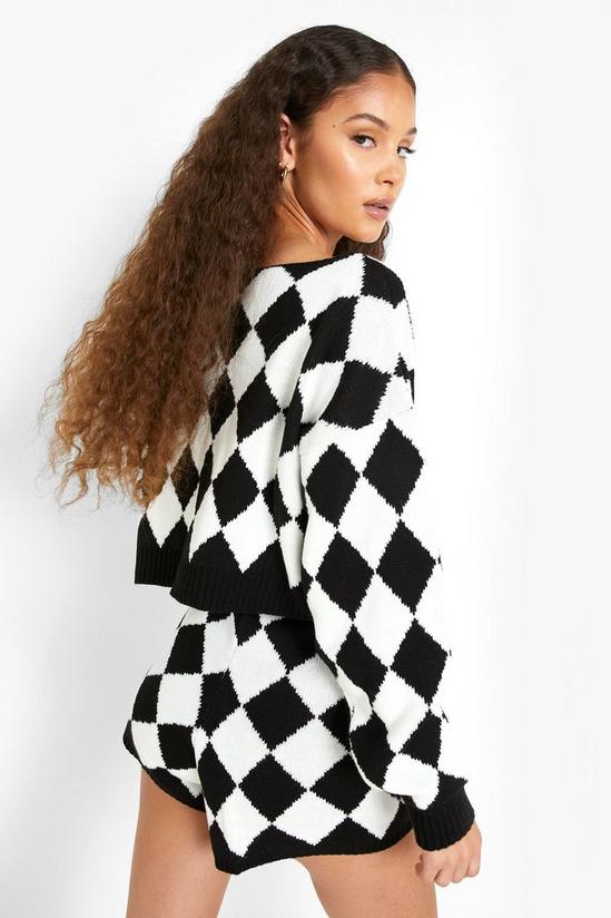 boohoo Argyle Check Knitted Short Co-ord 2