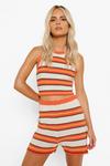 boohoo Stripe Halterneck Knitted Shorts Co-ord thumbnail 3