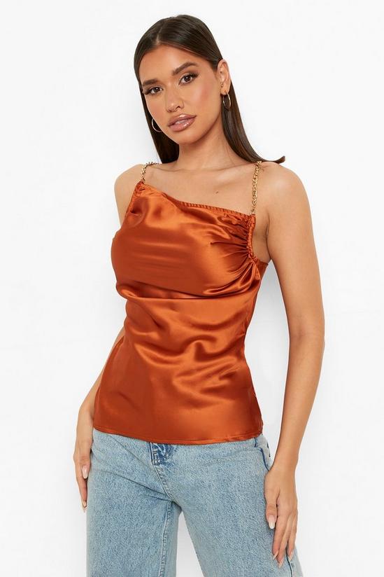 boohoo Chain Detail Ruched Cami Top 1