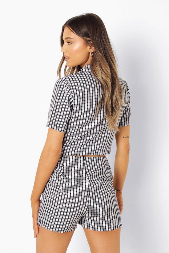 boohoo Pastel Check Button Tailored Shorts 2