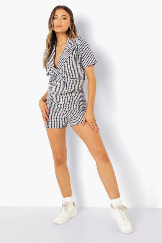 boohoo Pastel Check Button Tailored Shorts 3