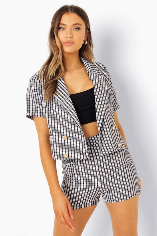 boohoo Pastel Check Button Tailored Shorts 4