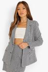 boohoo Dogtooth Check Double Breasted Fitted Blazer thumbnail 1