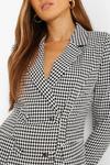 boohoo Dogtooth Check Double Breasted Fitted Blazer thumbnail 4