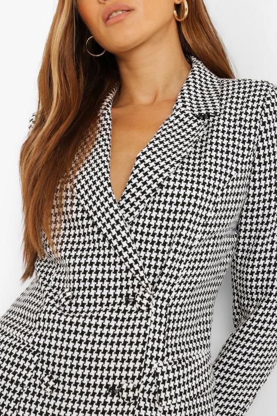 boohoo Dogtooth Check Double Breasted Fitted Blazer 4