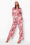 boohoo 70's Print Relaxed Fit Wide Leg Trousers thumbnail 1