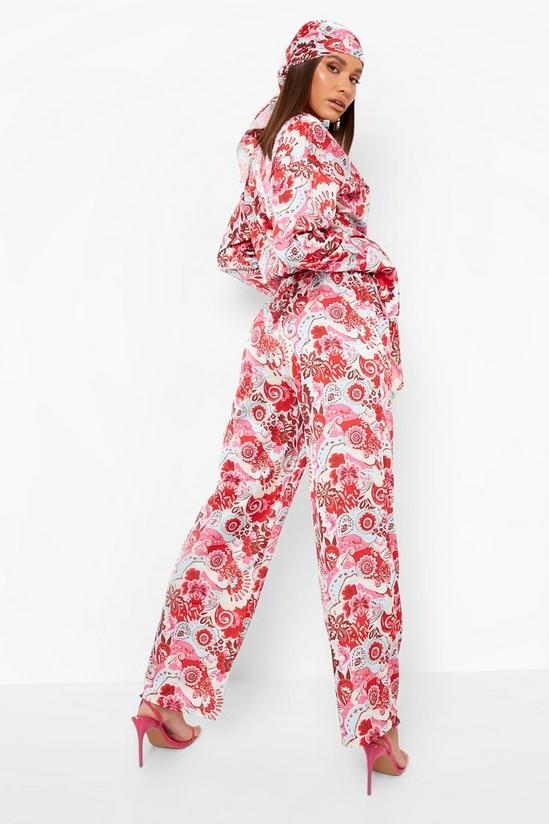 boohoo 70's Print Relaxed Fit Wide Leg Trousers 2