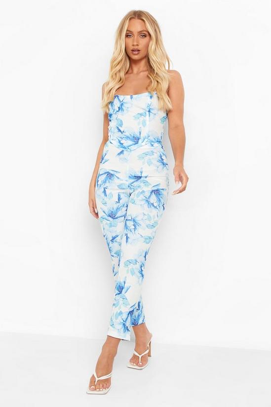 boohoo Large Floral Print Corset & Slim Fit Trousers 1