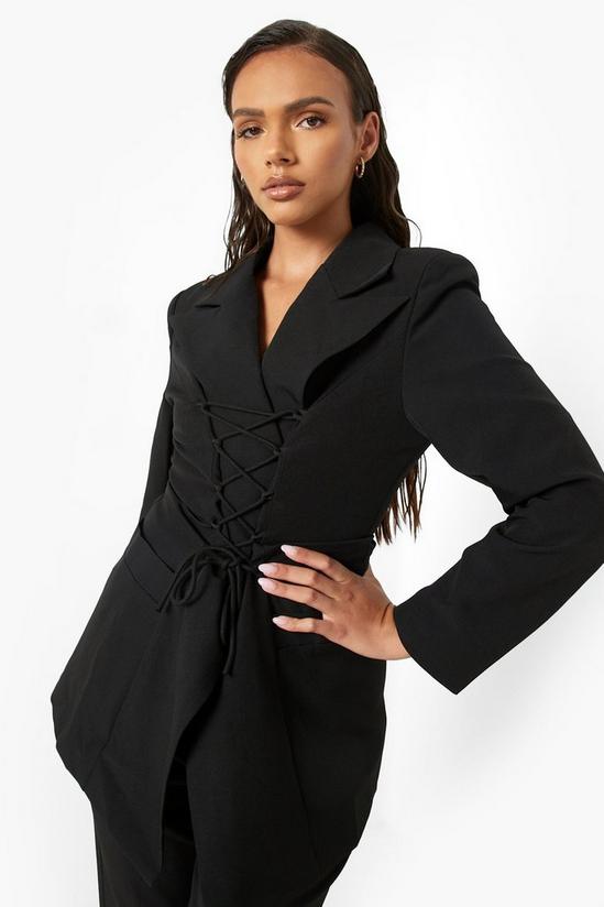 boohoo Tailored Lace Up Fitted Blazer 3