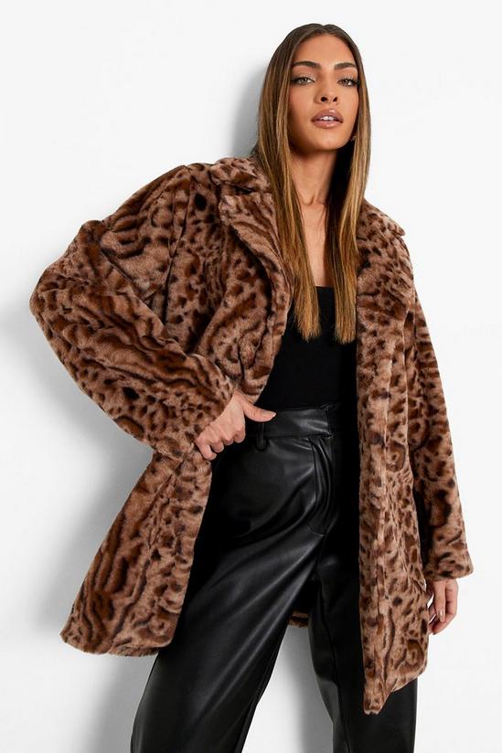 boohoo Leopard Faux Fur Coat 4