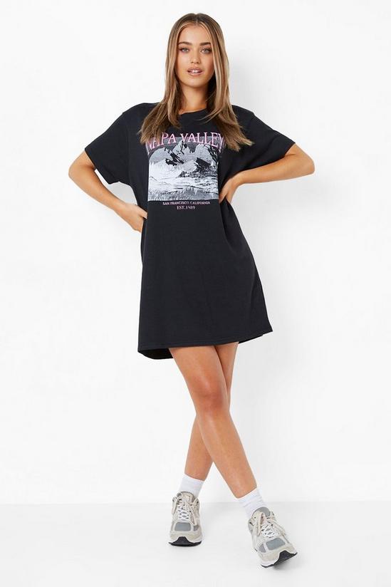 boohoo Napa Valley Print T Shirt Dress 3